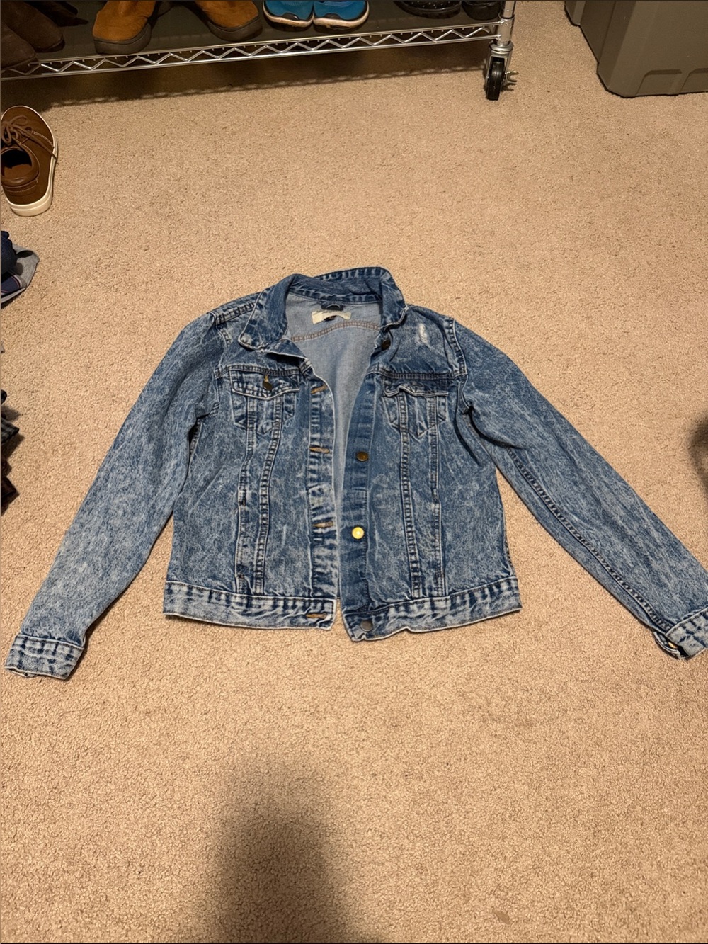 Women’s Acid Wash Denim Jacket in Light Blue